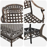 Garden Dining Set 7 pcs Bronze Aluminium 3334648