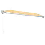 Retractable Awning Yellow and White 4x3 m Fabric and Aluminium 3154533