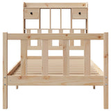Bookcase Bed without Mattress 90x190 cm Single Solid Wood Pine 3321729