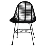 Dining Chairs 6 pcs Black Natural Rattan 275499