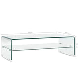 Coffee Table Clear 98x45x31 cm Tempered Glass 284745