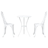 Garden Bistro Set 3 pcs White Aluminium 42002392
