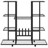 Flower Stand with Wheels 94.5x24.5x91.5 cm Black Iron 343121
