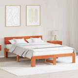 Bed Frame with Headboard Wax Brown 150 x 200 cm Solid Pine Wood 872649