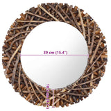 Wall Mirror 60 cm Teak Round 288802