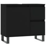 ZNTS 3 Piece Bathroom Furniture Set Black Engineered Wood 3190230
