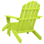 Garden Adirondack Chair with Ottoman Solid Fir Wood Green 315866
