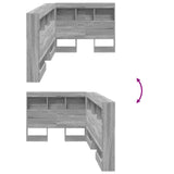 Storage Headboard with Shelf Grey Sonoma 100 cm Engineered Wood 3335466
