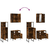 3 Piece Bathroom Cabinet Set Smoked Oak Engineered Wood 3214757