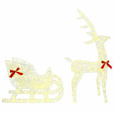 Reindeer Pull Sleigh Warm white 70 x 26 x 130 cm Acrylic 42019075