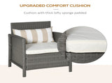 3 Pieces Rattan Bistro, Wicker Garden Furniture, Glass Top 2-tier Coffee Table and Chairs T3398P315985