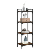 Bookcase 4-Tier Smoked Oak 40x30x120 cm Engineered Wood 837634