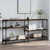 Console Table Smoked Oak 160x29x75 cm Engineered Wood 834087