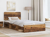 Bed Frame with Headboard Old Wood 90 x 200 cm Solid Pine Wood 3412540
