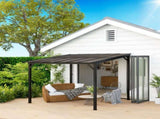 3 x 3m Metal Pergola with UPF 50 and Waterproof Roof, Wall-Mounted or Free Standing Garden Gazebo, T3398P317660