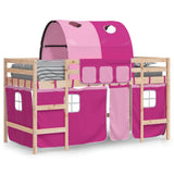 Kids' Loft Bed with Tunnel without Mattress Pink 80x200cm 3206984