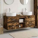 Bathroom Cabinet Set 3 pcs Smoked Oak 49.5 x 44.5 x 65 cm 3405879