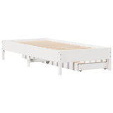 Bed Frame without Mattress White 75x190 cm Small Single Solid Wood Pine 3301735