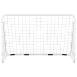 Football Goal with Net White 180x90x120 cm Steel 93370