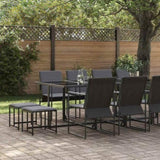 Garden Dining Set 13 pcs Black Steel 3335865