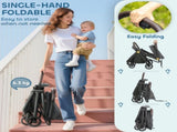 Foldable Baby Stroller with Adjustable Seat, 5-Point Harness, Canopy, Basket, 6.3kg Lightweight & T3398P422774
