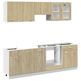 ZNTS 8 Piece Kitchen Cabinet Set Sonoma Oak Engineered Wood 3307656