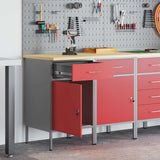 Work Cabinet with Drawer 2 pcs Red and Grey 100 x 55 x 85 cm 3321361