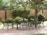 Garden Dining Set 7 pcs Black Poly Rattan 3380894