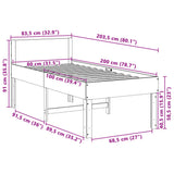 Bed Frame without Mattress 80x200 cm Solid Wood Pine 855747