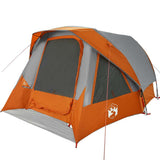 Family Tent Cabin 6-Person Grey and Orange Waterproof 4100669