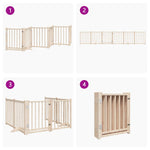 Dog Gate with Door Foldable 6 Panels 300 cm Solid Wood Fir 352269