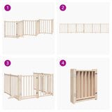 Dog Gate with Door Foldable 6 Panels 300 cm Solid Wood Fir 352269