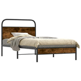 Bed Frame Without Mattress 107x203 cm Smoked Oak Engineered Wood 4100352