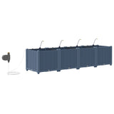 Garden Planter 4 pcs Grey 160 x 40 x 37.5 cm Plastic 42002870