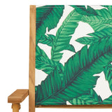 3 Piece Bistro Set Leaf Pattern Fabric and Solid Wood 3281812