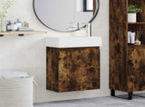 Bathroom Vanity Unit with Tap Smoked Oak 45.5 x 22.5 x 84 cm 889456