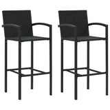 Bar Stools 2 pcs Black Poly Rattan 362581