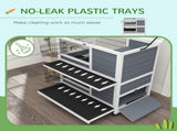 Double Deckers Guinea Pig Cage, Indoor Rabbit Hutch with Feeding Trough, Trays, Ramps, Openable Top T3398P350093