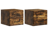 Wall-Mounted Bedside Cabinet 2 pcs Smoked Oak 34.5 x 33 x 40 cm 899326