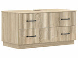 2 Piece Bathroom Cabinet Set HOORN Sonoma Oak Engineered Wood 3417551