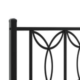 Metal Bed Frame without Mattress with Headboard Black 140x190cm 376128