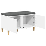 Hall Bench White 80 x 38 x 46 cm Engineered Wood and Fabric 891528