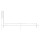 ZNTS Metal Bed Frame with Headboard White 90x200 cm 373929