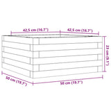 Garden Planter White 50x50x23 cm Solid Wood Pine 847184