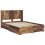 Bed Frame with Storage and Headboard Old wood Engineered Wood 3414139