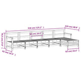6 Piece Garden Sofa Set White Solid Wood Pine 3250861