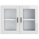 Kitchen Wall Cabinet with Glass Door Porto High Gloss White 854089