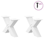 ZNTS Coffee Table Legs X-Shaped 2 pcs White 60x cm Steel 4012941