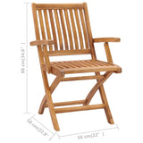 Folding Garden Chairs 2 pcs Solid Teak Wood 315104