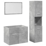 3 Piece Bathroom Furniture Set Concrete Grey Engineered Wood 3324868